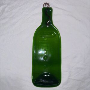 Upcycle Green Glass Bottle Art Piece cheese board